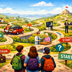 Karrierewege in der grünen Landschaft Karrierewege in der grünen Landschaft